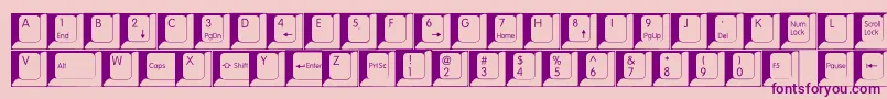 Spslkeys-fontti – violetit fontit vaaleanpunaisella taustalla