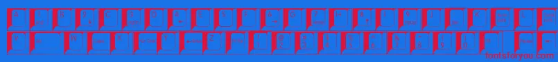 Spslkeys Font – Red Fonts on Blue Background