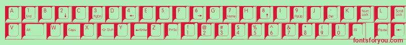 Spslkeys Font – Red Fonts on Green Background