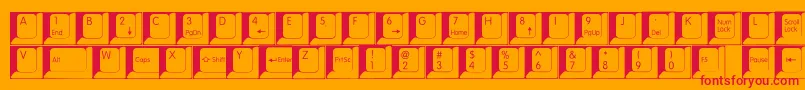 フォントSpslkeys – オレンジの背景に赤い文字