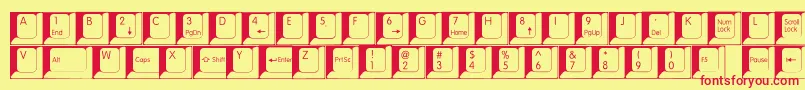 Fonte Spslkeys – fontes vermelhas em um fundo amarelo