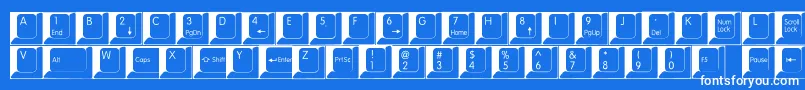 Fonte Spslkeys – fontes brancas em um fundo azul