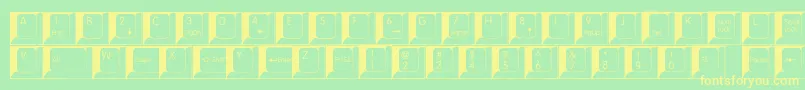 Spslkeys Font – Yellow Fonts on Green Background