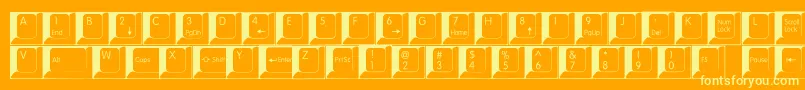 Spslkeys-Schriftart – Gelbe Schriften auf orangefarbenem Hintergrund