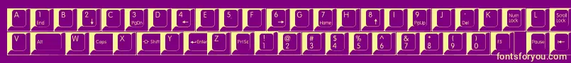 Fonte Spslkeys – fontes amarelas em um fundo roxo