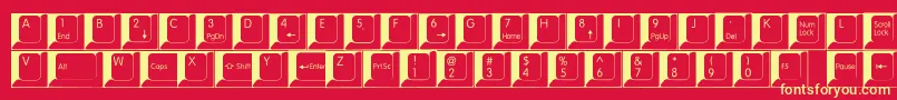 Fonte Spslkeys – fontes amarelas em um fundo vermelho