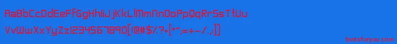 NeonNanoborg-fontti – punaiset fontit sinisellä taustalla