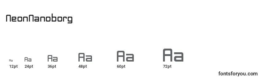 NeonNanoborg Font Sizes