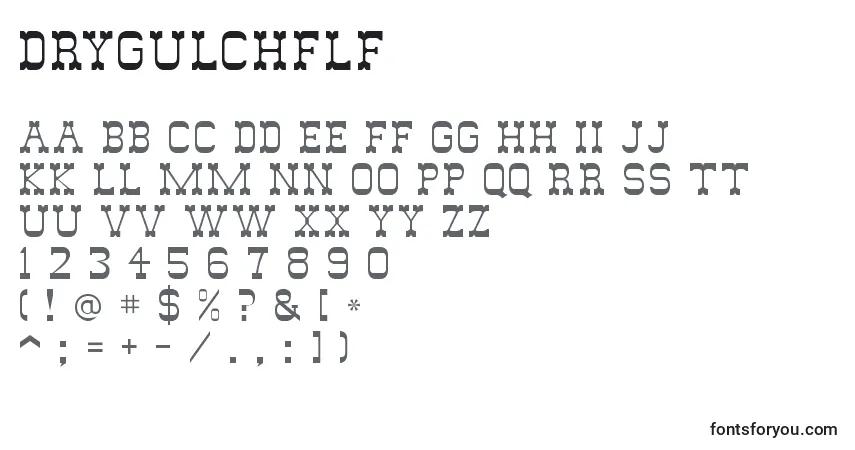 Schriftart Drygulchflf – Alphabet, Zahlen, spezielle Symbole