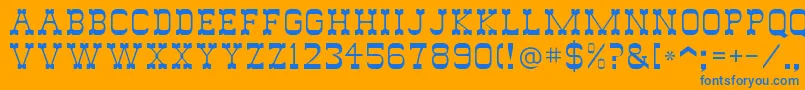 Drygulchflf-Schriftart – Blaue Schriften auf orangefarbenem Hintergrund