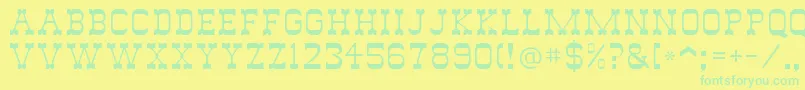 Drygulchflf Font – Green Fonts on Yellow Background