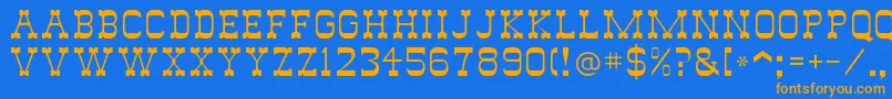Drygulchflf Font – Orange Fonts on Blue Background