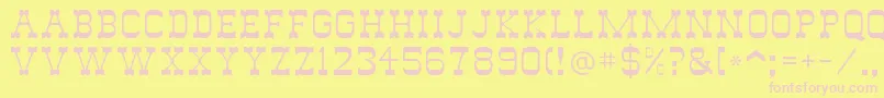 フォントDrygulchflf – ピンクのフォント、黄色の背景