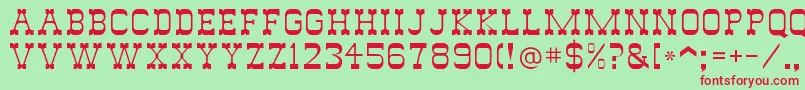 Drygulchflf Font – Red Fonts on Green Background