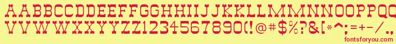 Drygulchflf Font – Red Fonts on Yellow Background