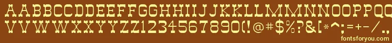 Drygulchflf-fontti – keltaiset fontit ruskealla taustalla