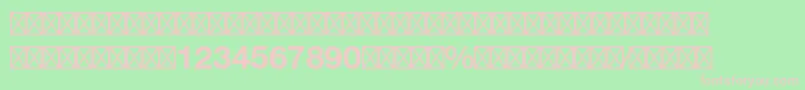 フォントHelveticaltstdFractionsbd – 緑の背景にピンクのフォント