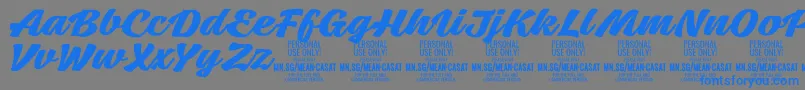 MeancasatboldPersonalUse Font – Blue Fonts on Gray Background