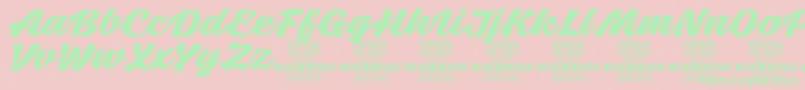 MeancasatboldPersonalUse Font – Green Fonts on Pink Background