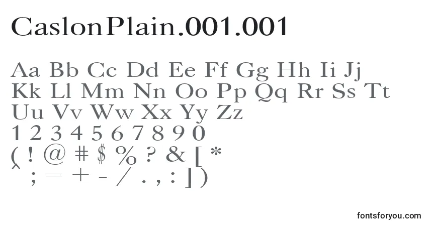 CaslonPlain.001.001 font – alphabet, numbers, special characters