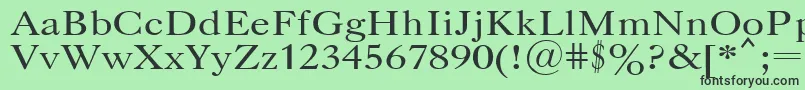 フォントCaslonPlain.001.001 – 緑の背景に黒い文字