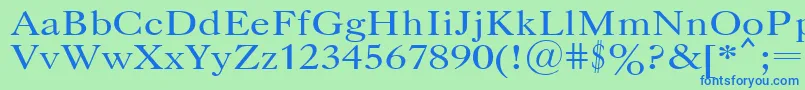 CaslonPlain.001.001 Font – Blue Fonts on Green Background