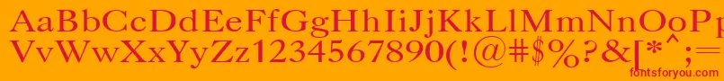 フォントCaslonPlain.001.001 – オレンジの背景に赤い文字