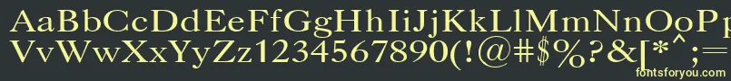 フォントCaslonPlain.001.001 – 黒い背景に黄色の文字