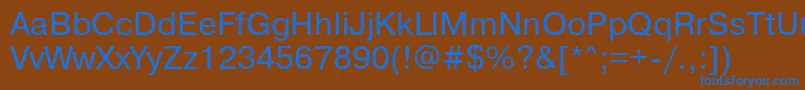 フォントPragmaticadosctt – 茶色の背景に青い文字
