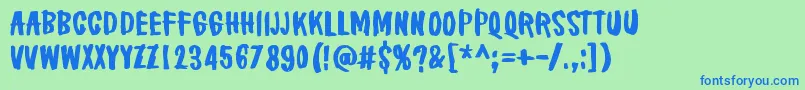 BrakeALeg Font – Blue Fonts on Green Background