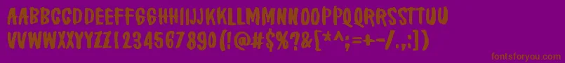 BrakeALeg-Schriftart – Braune Schriften auf violettem Hintergrund