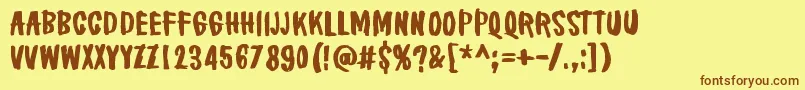 BrakeALeg Font – Brown Fonts on Yellow Background
