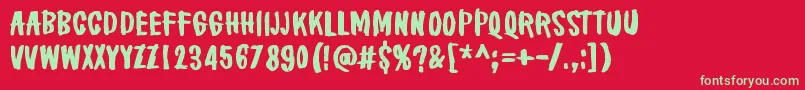 BrakeALeg Font – Green Fonts on Red Background