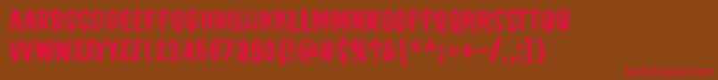 BrakeALeg-Schriftart – Rote Schriften auf braunem Hintergrund