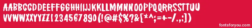 BrakeALeg Font – White Fonts on Red Background