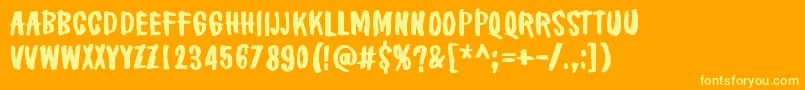 BrakeALeg Font – Yellow Fonts on Orange Background