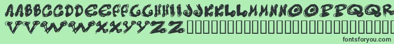 Messy Font – Black Fonts on Green Background