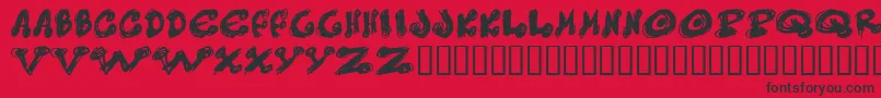 Messy Font – Black Fonts on Red Background