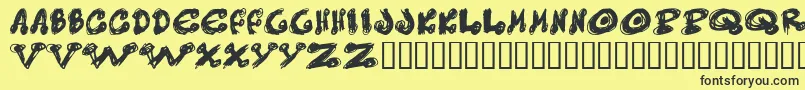 Messy Font – Black Fonts on Yellow Background