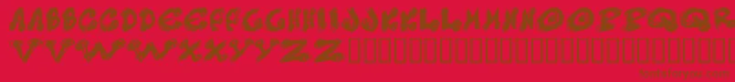 Police Messy – polices brunes sur fond rouge