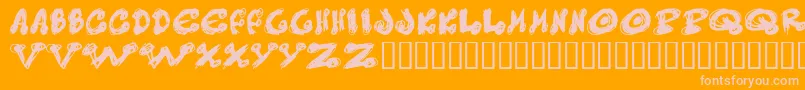 Fonte Messy – fontes rosa em um fundo laranja