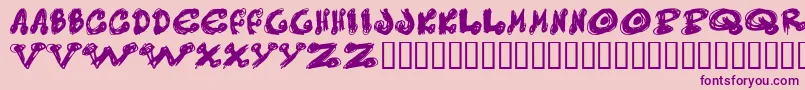 Messy Font – Purple Fonts on Pink Background