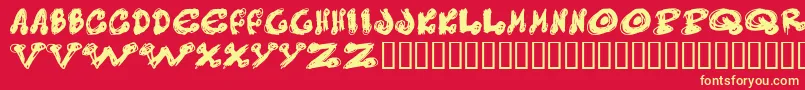 Messy Font – Yellow Fonts on Red Background