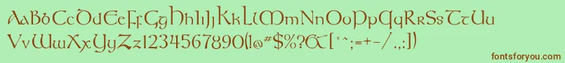 Kellsflf Font – Brown Fonts on Green Background