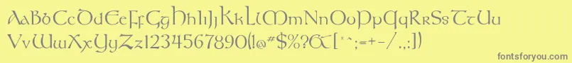 Kellsflf Font – Gray Fonts on Yellow Background
