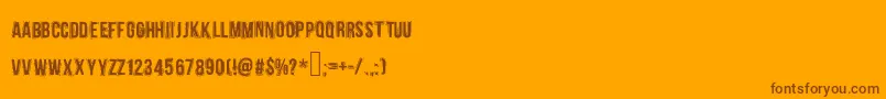Beboline-Schriftart – Braune Schriften auf orangefarbenem Hintergrund