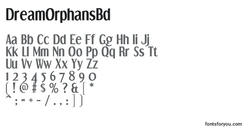 Шрифт DreamOrphansBd – алфавит, цифры, специальные символы