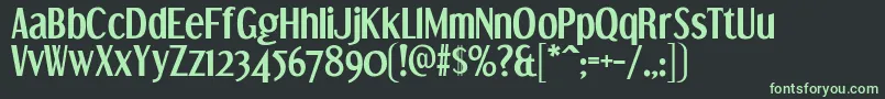 DreamOrphansBd-fontti – vihreät fontit mustalla taustalla
