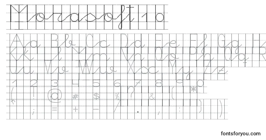 Czcionka Morasoft10 – alfabet, cyfry, specjalne znaki