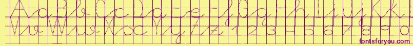 Morasoft10-fontti – violetit fontit keltaisella taustalla